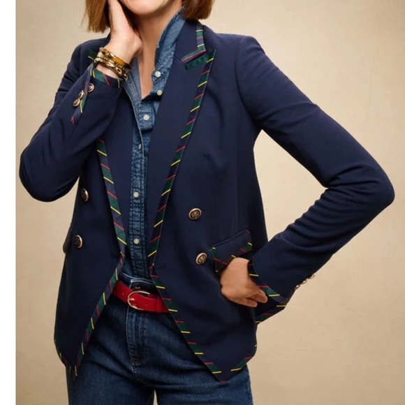 Talbots Jackets & Blazers - Talbots Navy Blue Ribbon Trim Academia Blazer